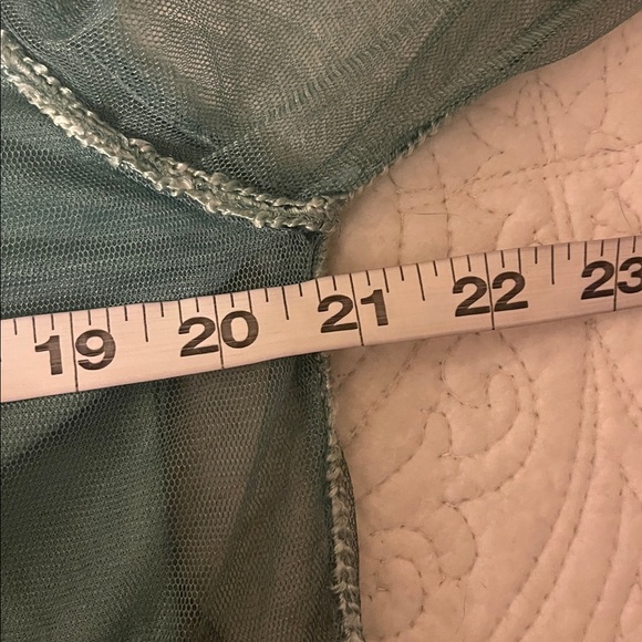 Pretty Angel Boho Mesh Crop Top Silk Blend Sheer Embroidered Long Sleeves, Large - Picture 7 of 8